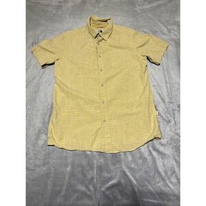 The North Face Mens Size M Yellow Short Sleeve Button Front Shirt A3G4C